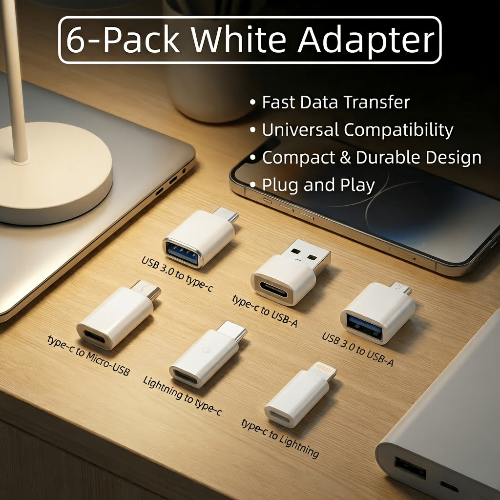 6 pack usb adapter set multi function usb 3 0 type c type c
