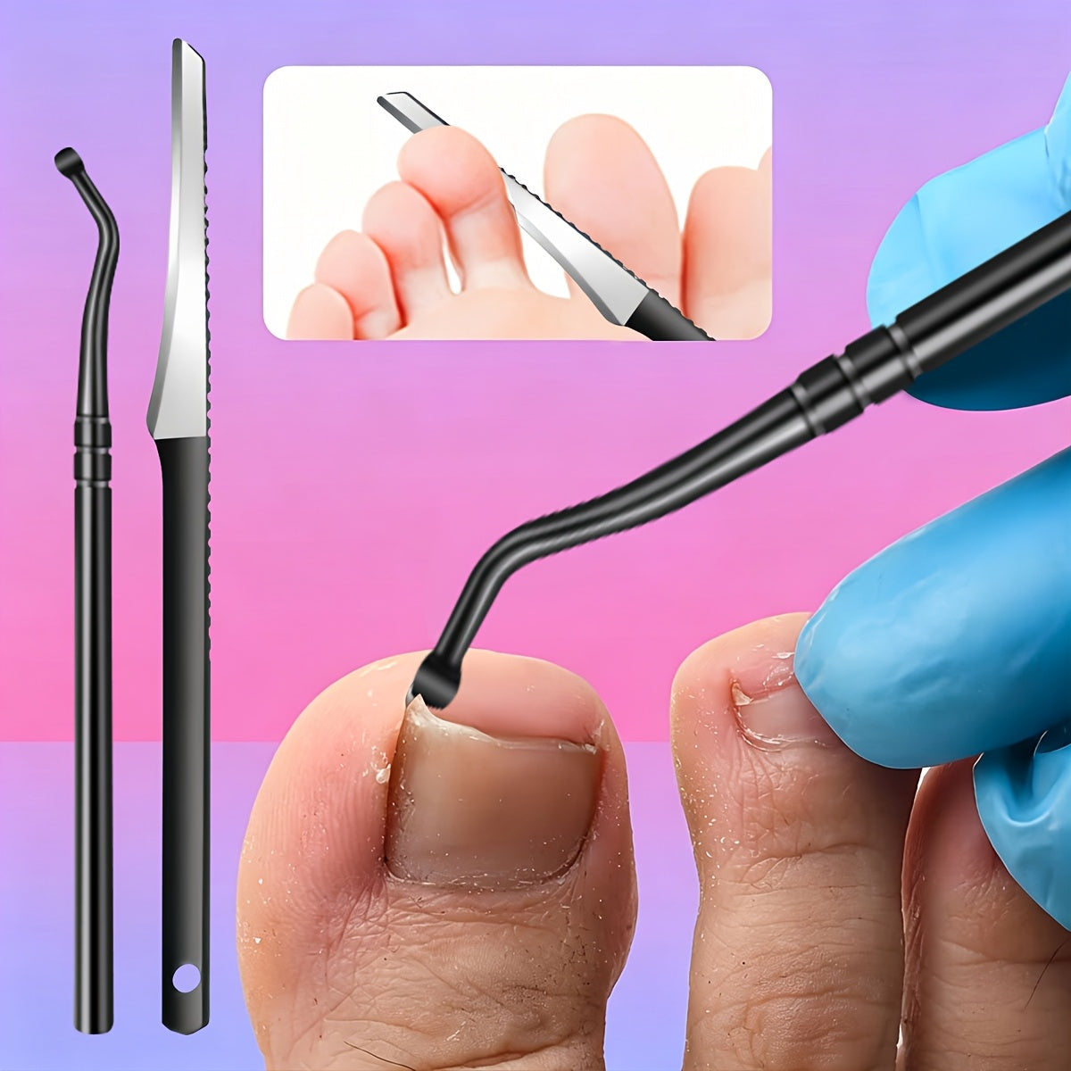 9pcs long handle heavy duty nail clipper set sharp curved