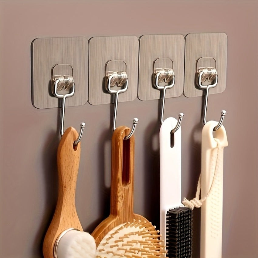 17pcs super strong   no drill hooks transparent