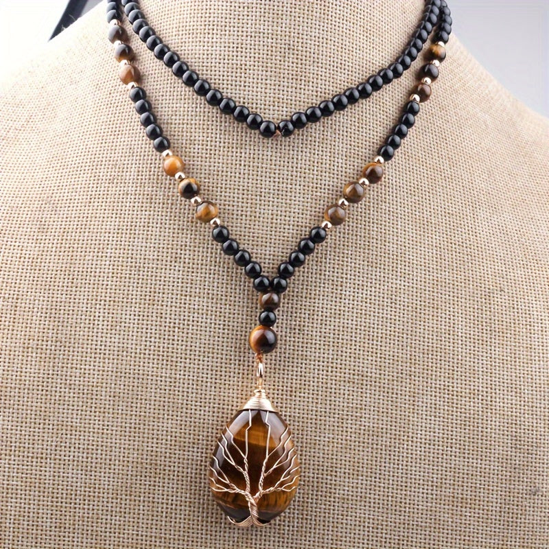 natural tigers   necklace women men