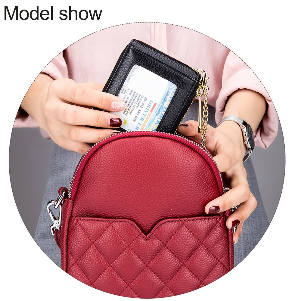 women rfid credit card holder wallet keychain id window