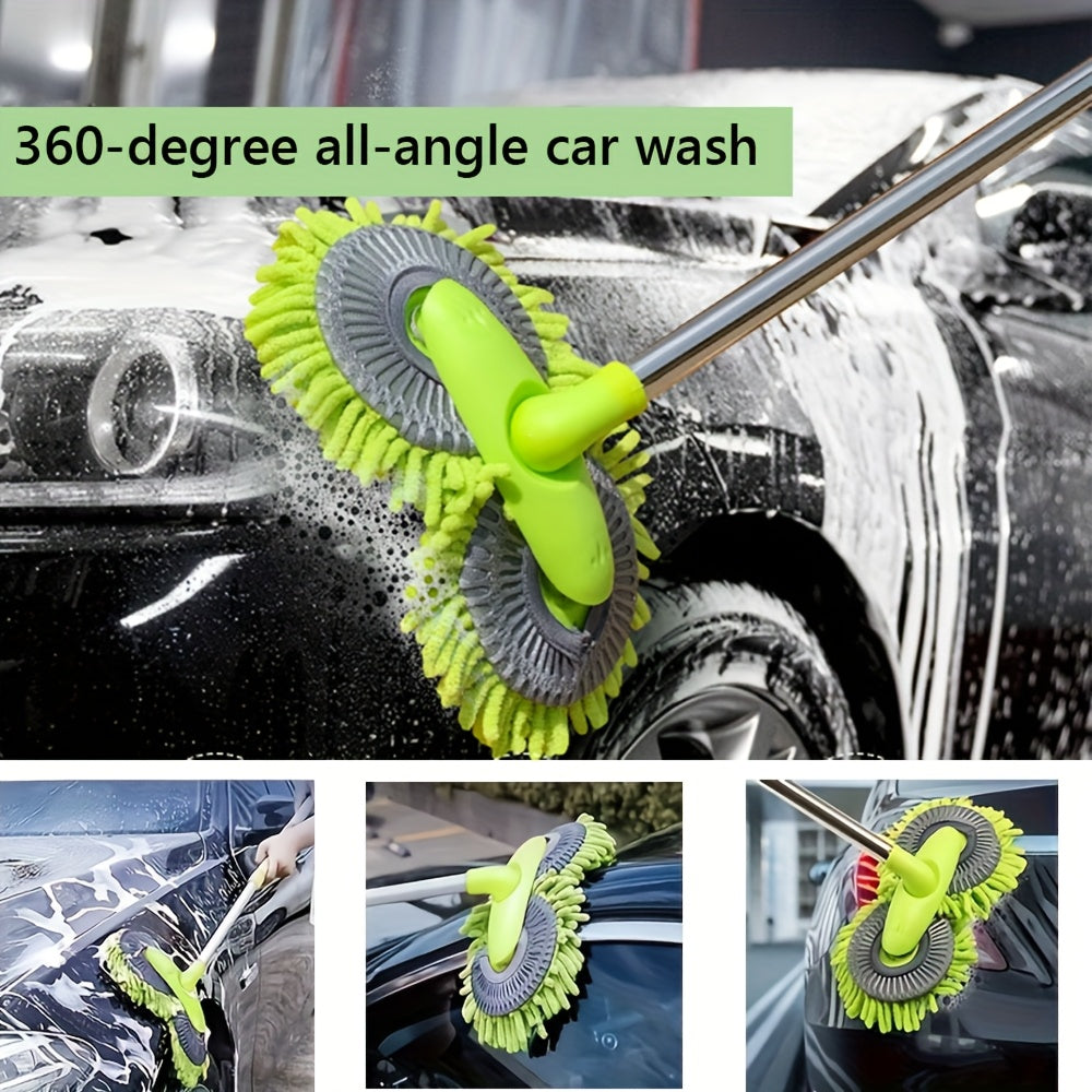 car wash mop retractable long handle double head car wash