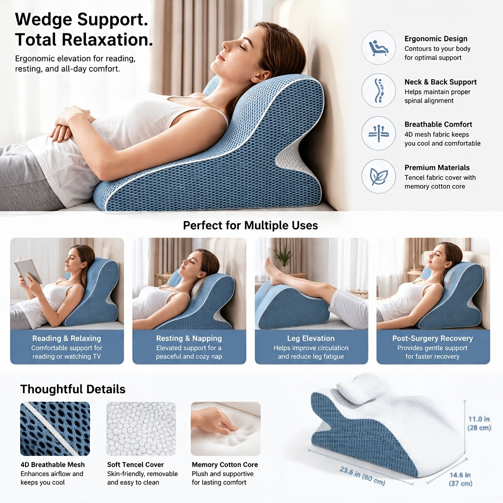 memory foam bed wedge pillow multi purpose