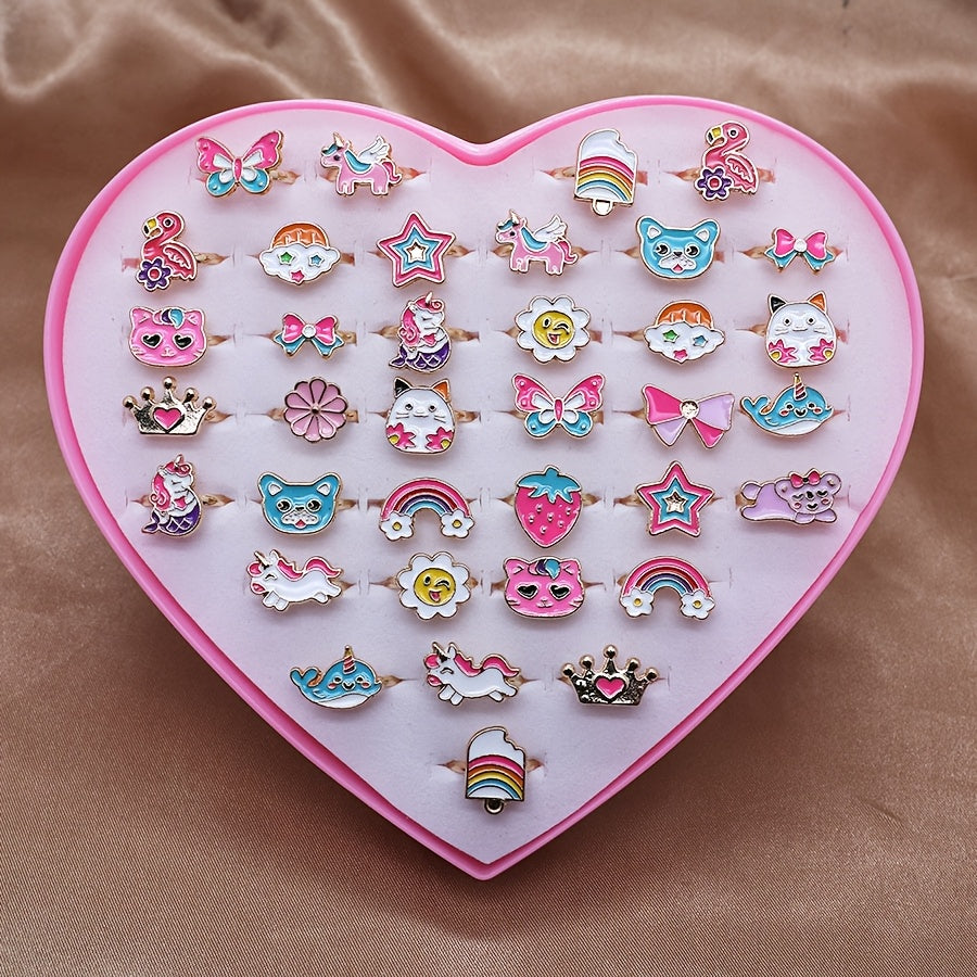 10pcs set girls alloy drip oil animal cartoon style