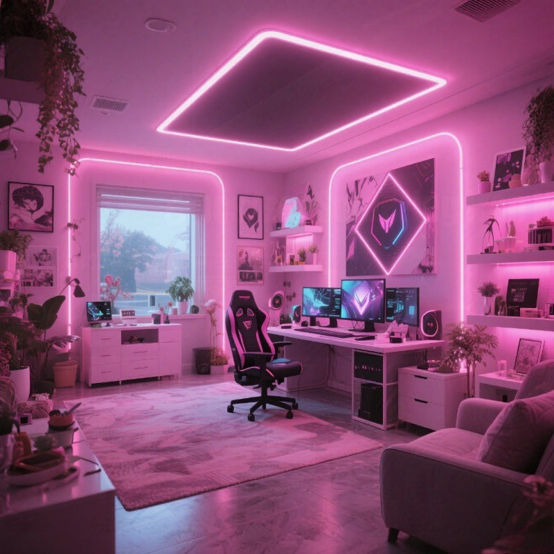2m pink led light strip interior decoration