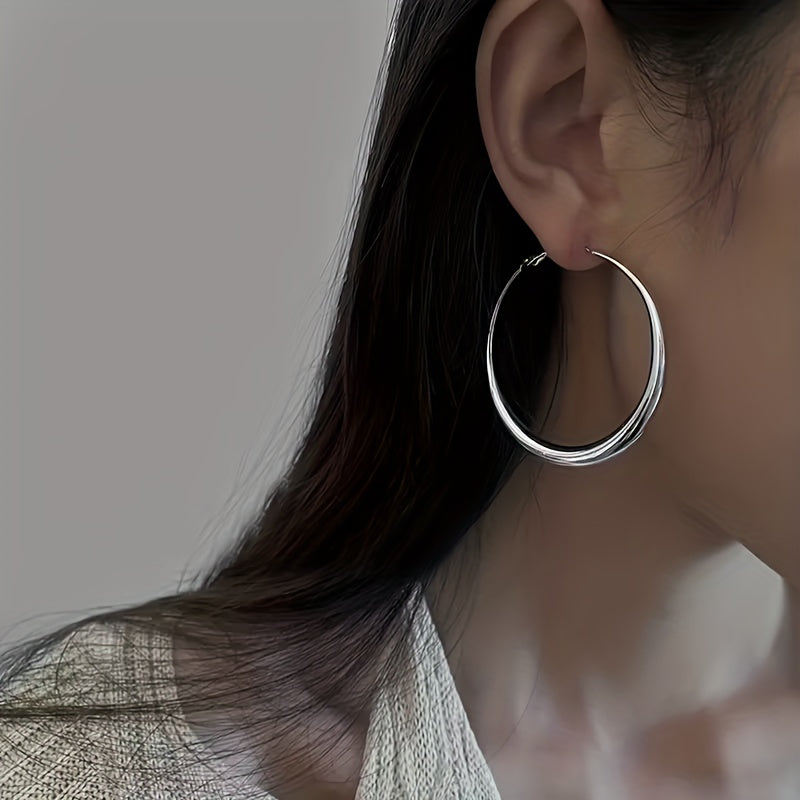 2pcs elegant   large hoop earrings women