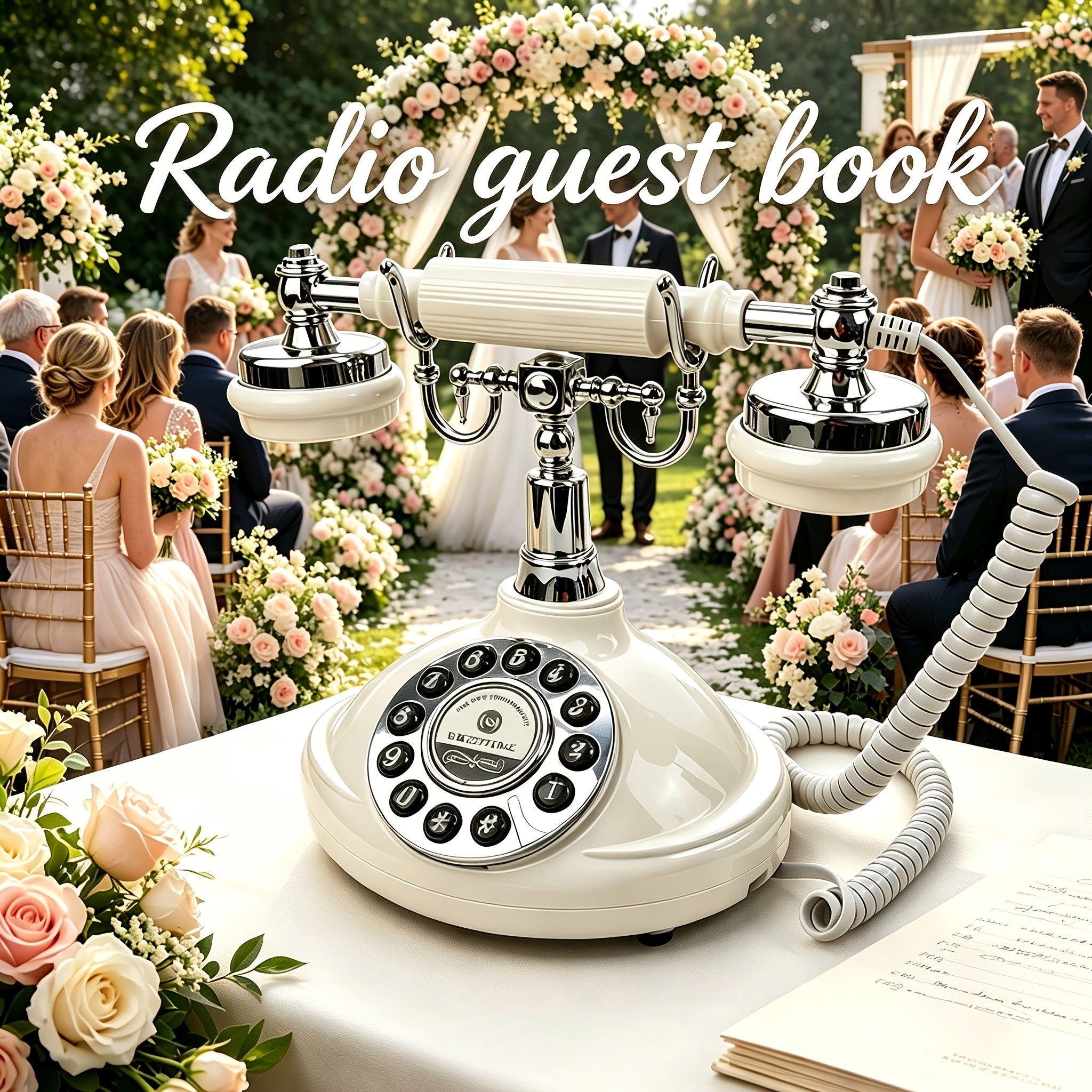 1pc audio guestbook telephone wedding phone leave message