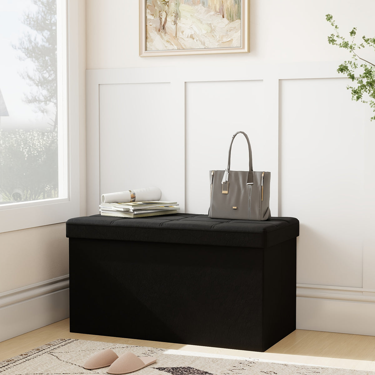 leather linen   storage bench padded   storage