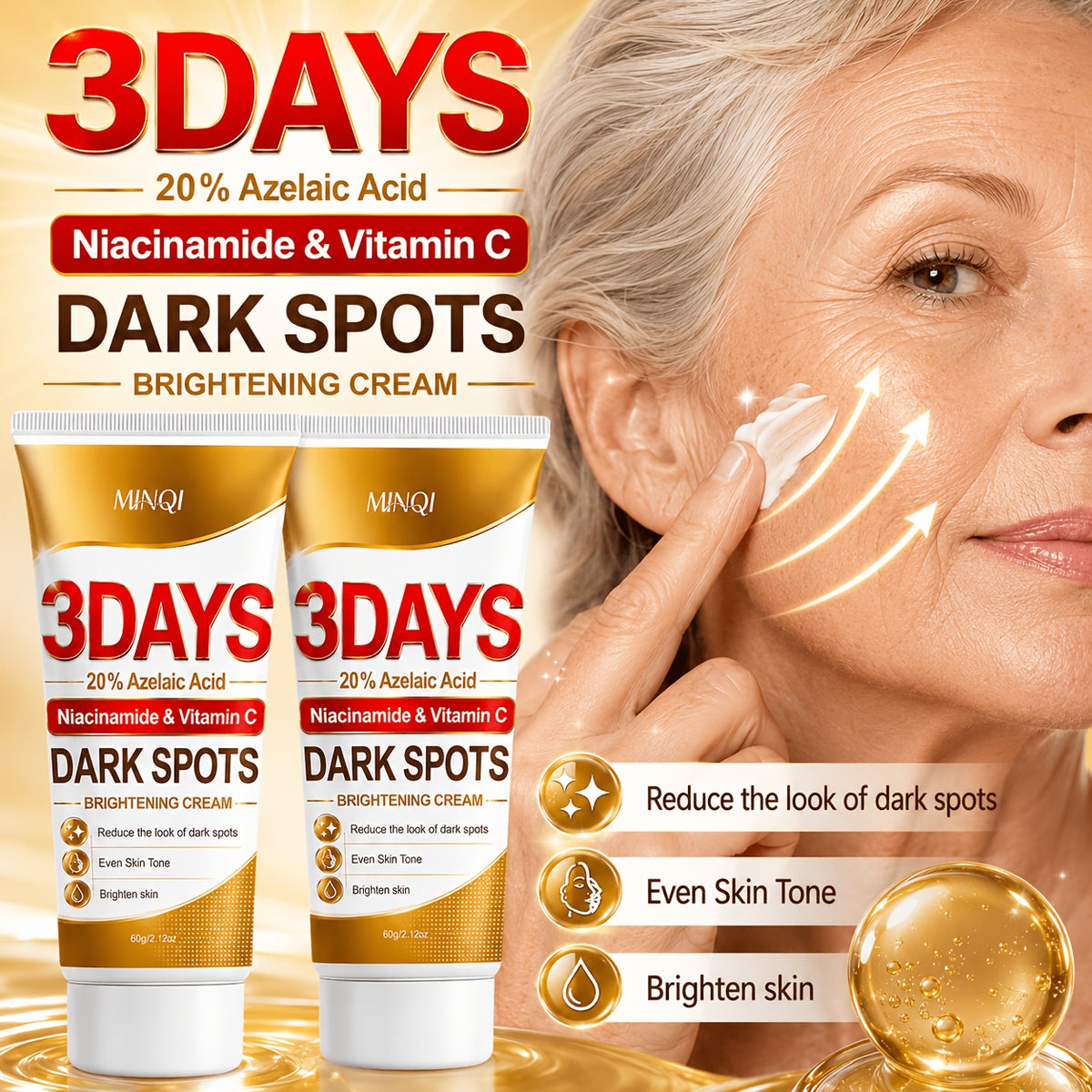 2pcs 3 day pore dark spot brightening cream cooling de