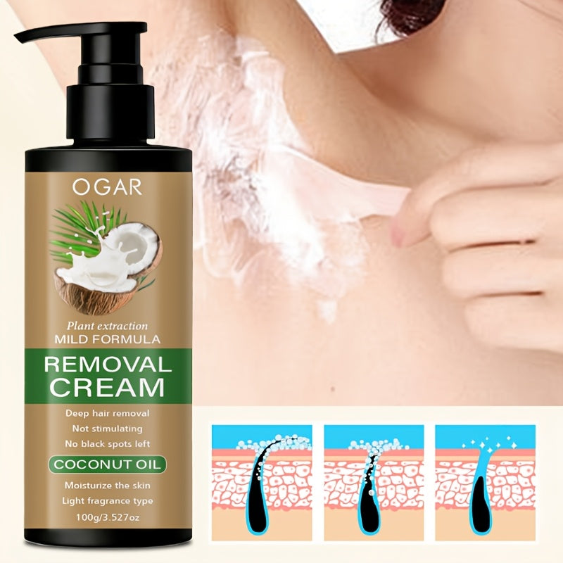 coconut oil hair removal cream containing coconut aloe vera