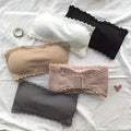 womens seamless strapless lace decorative bra breathable