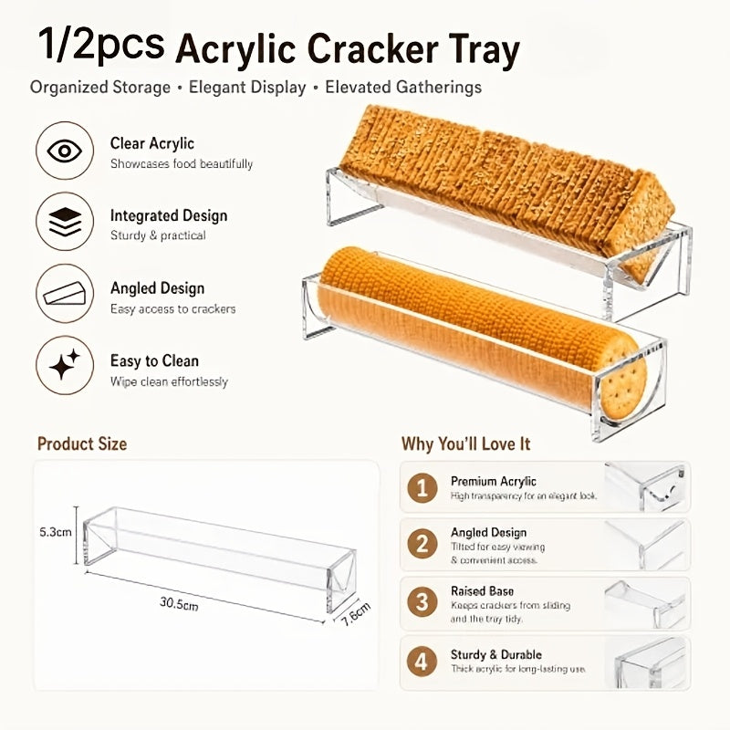 1 2pcs half tray set 2pcs ldq clear acrylic cracker tray