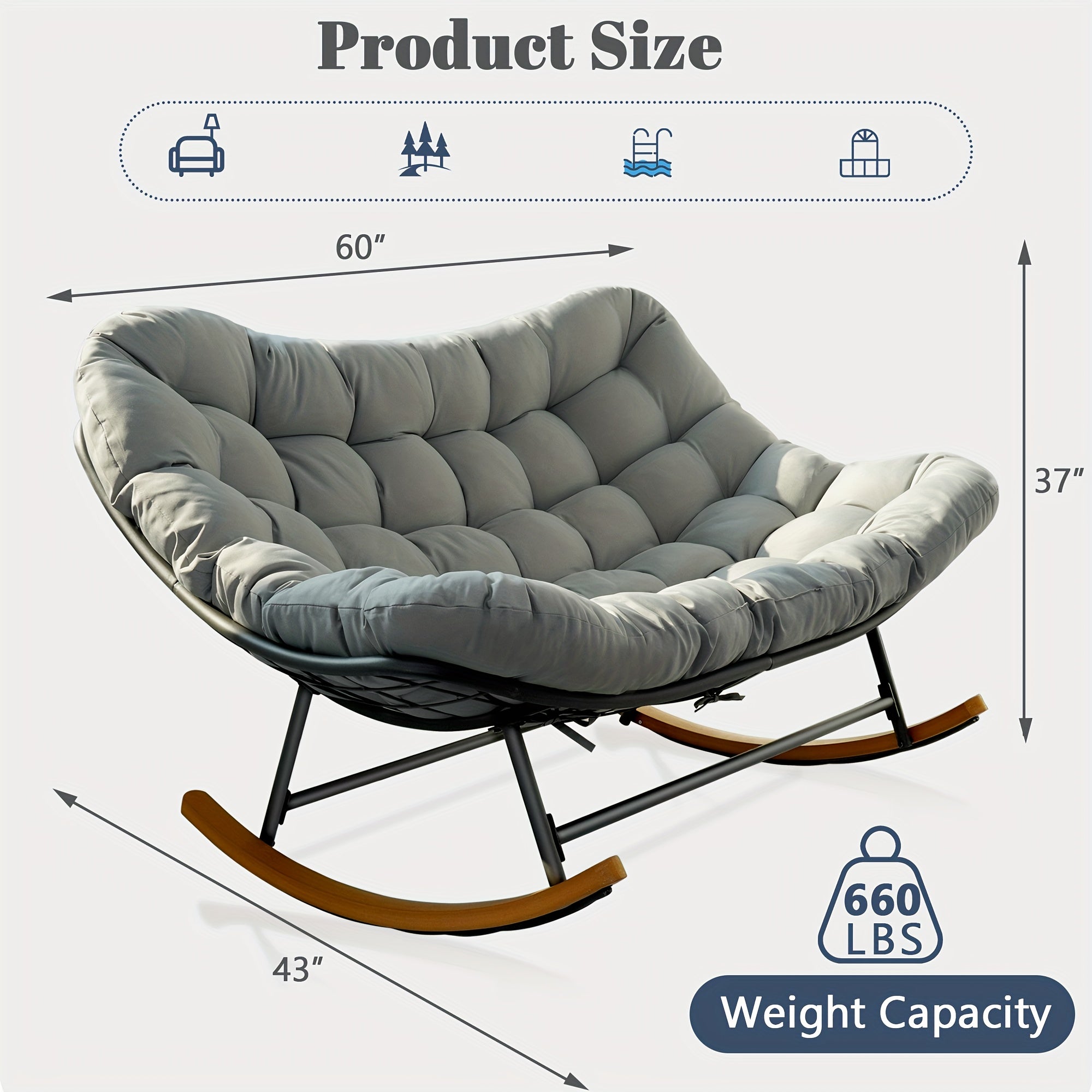 outdoor patio rocking chair oversized papasan rocking chair
