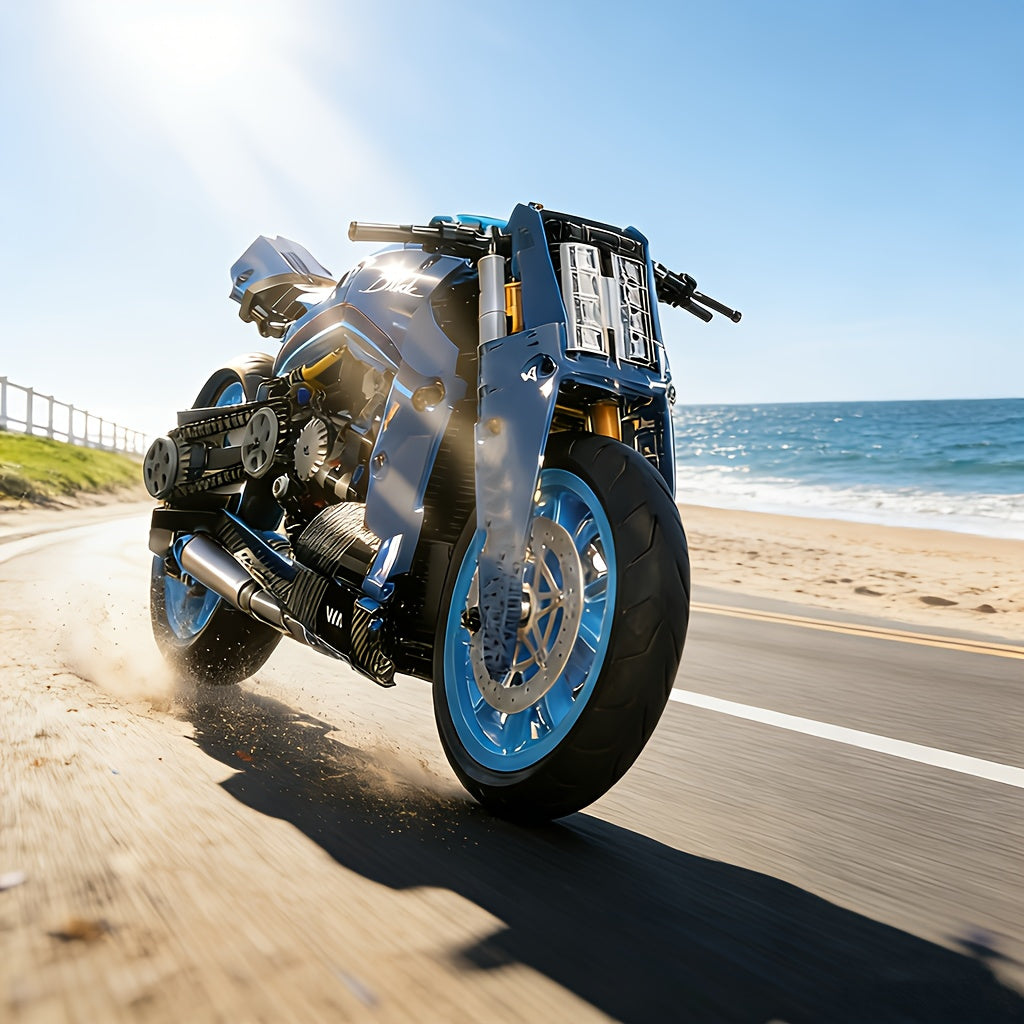1 8 motorcycle building blocks high   assembly