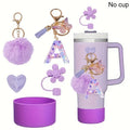5pcs tumbler handle accessories set including resin alphabet