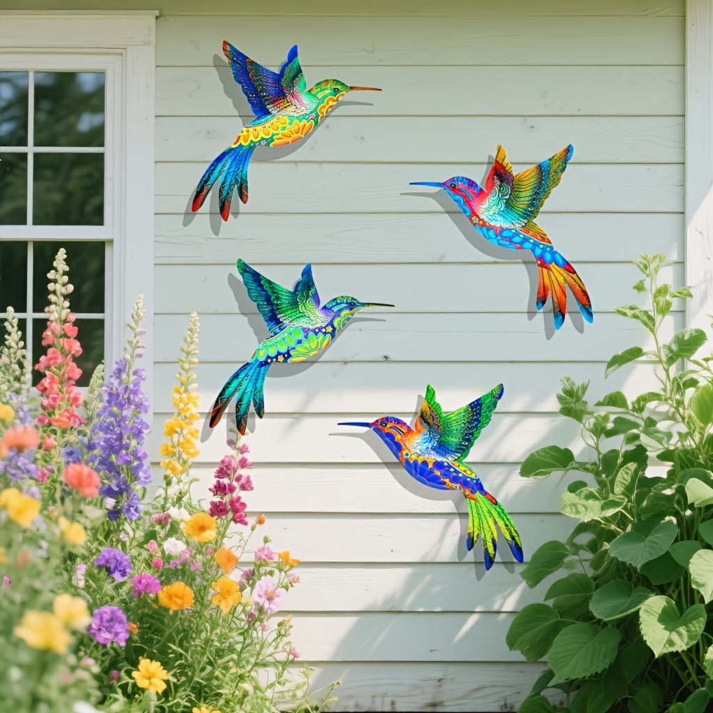 2 5d 2 5d set 4 metal hummingbird wall art decorations