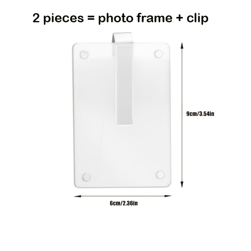 2pcs set 1 photo frame 1 clip magnetic car sun visor photo