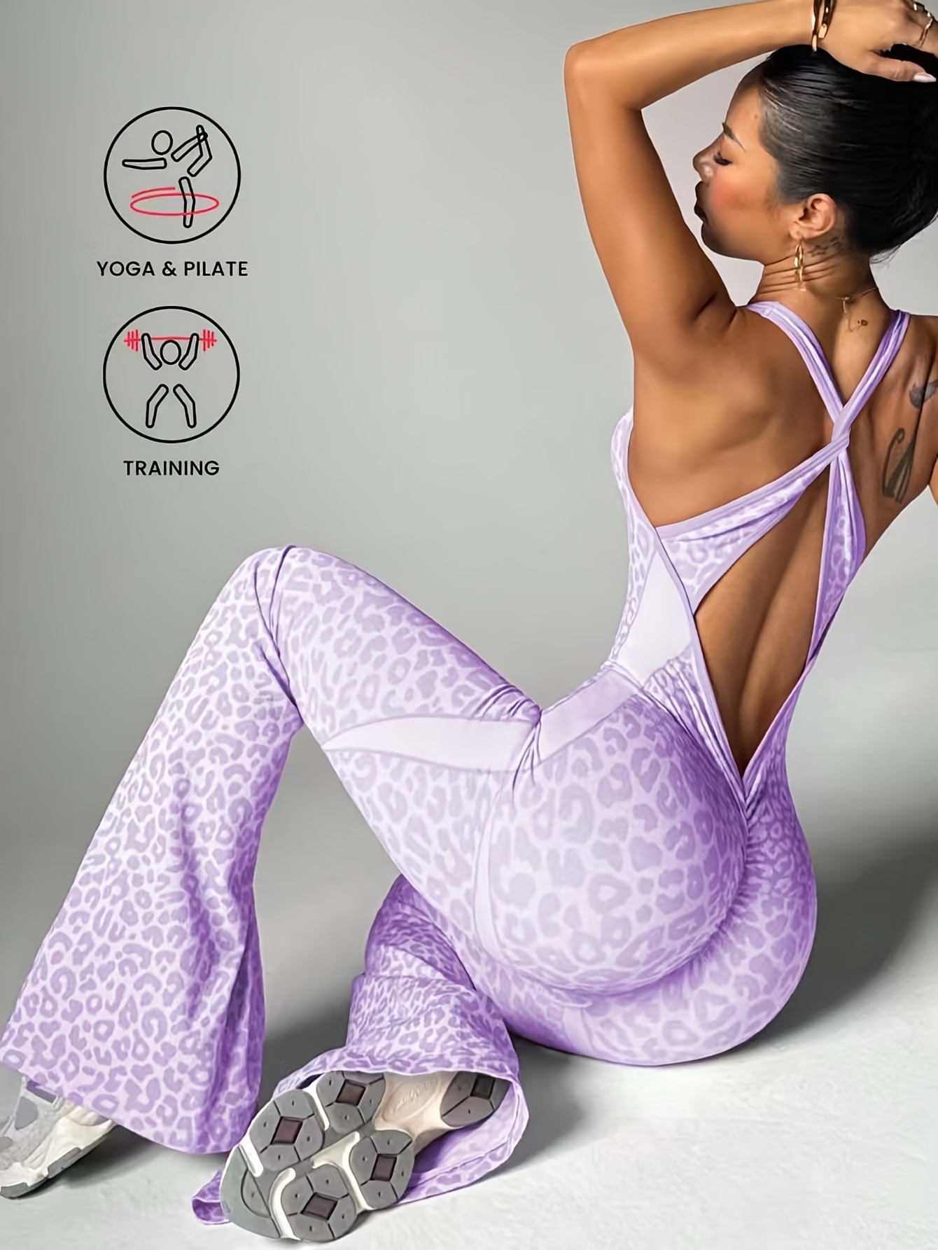 1pc seamless strappy tummy control   lifting leopard