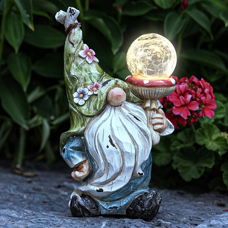 fairy garden decor gnome statue   light resin