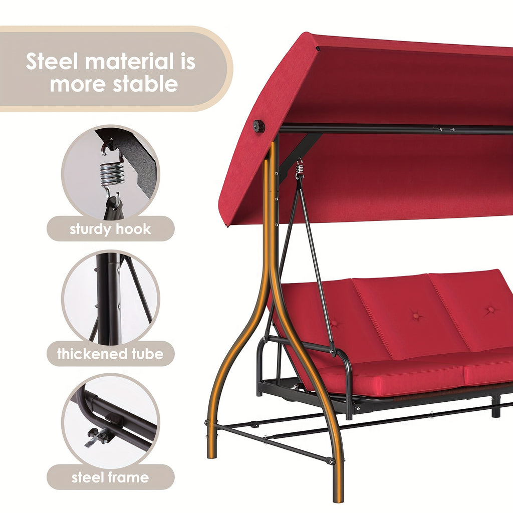 3 person patio porch swing outdoor   swing glider