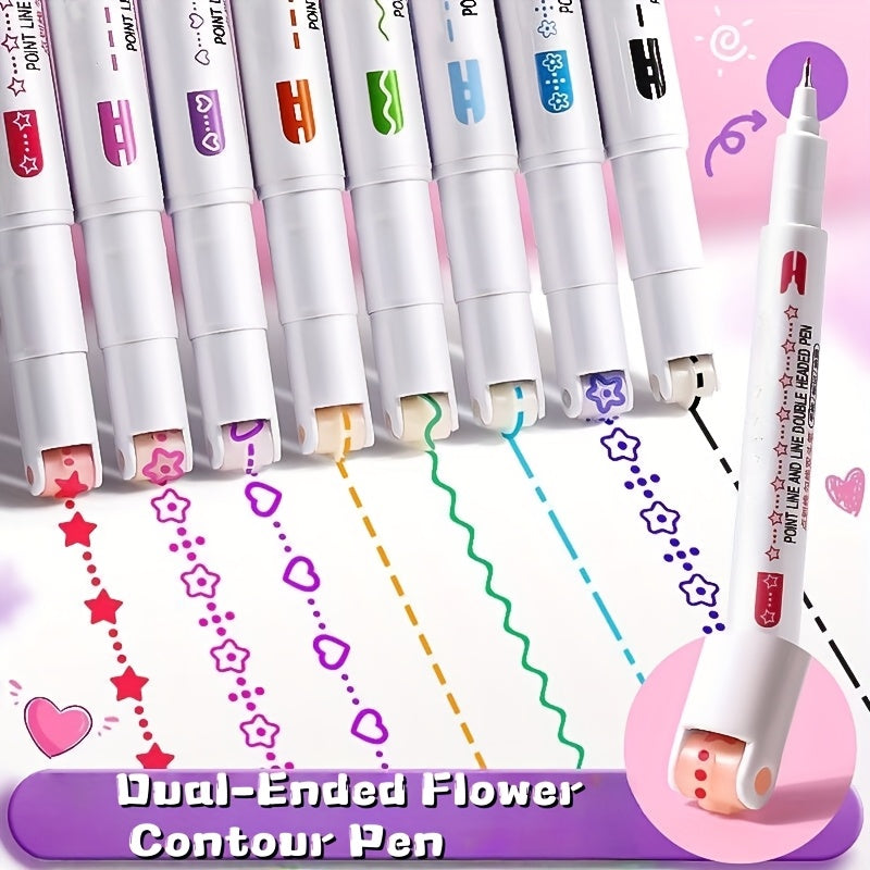 floral outline pen curve pen handcraft curve shaped floral