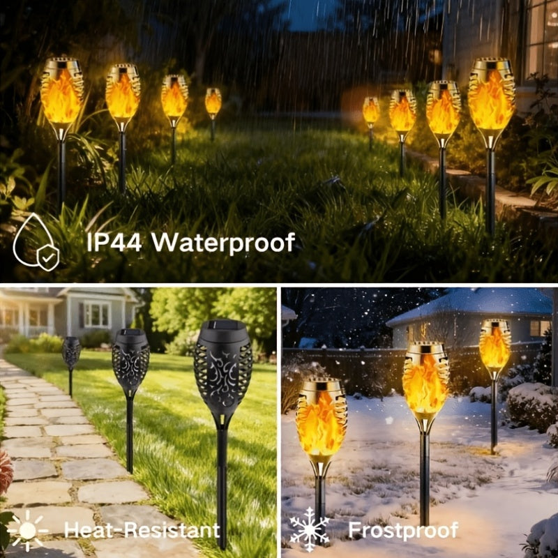 16 8pcs solar torch lights smart light control
