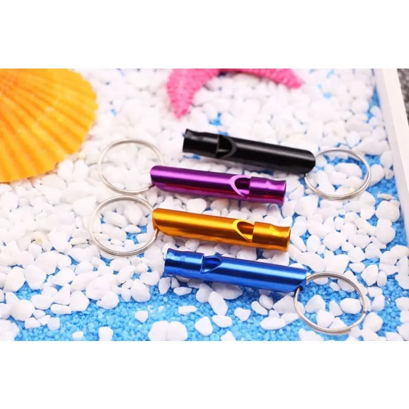 6pcs durable aluminum alloy mini whistles outdoor survival