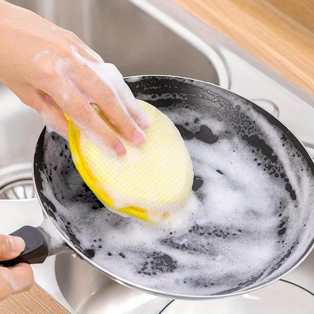 6 12pcs double sided magic dishwashing sponge brush pot dish