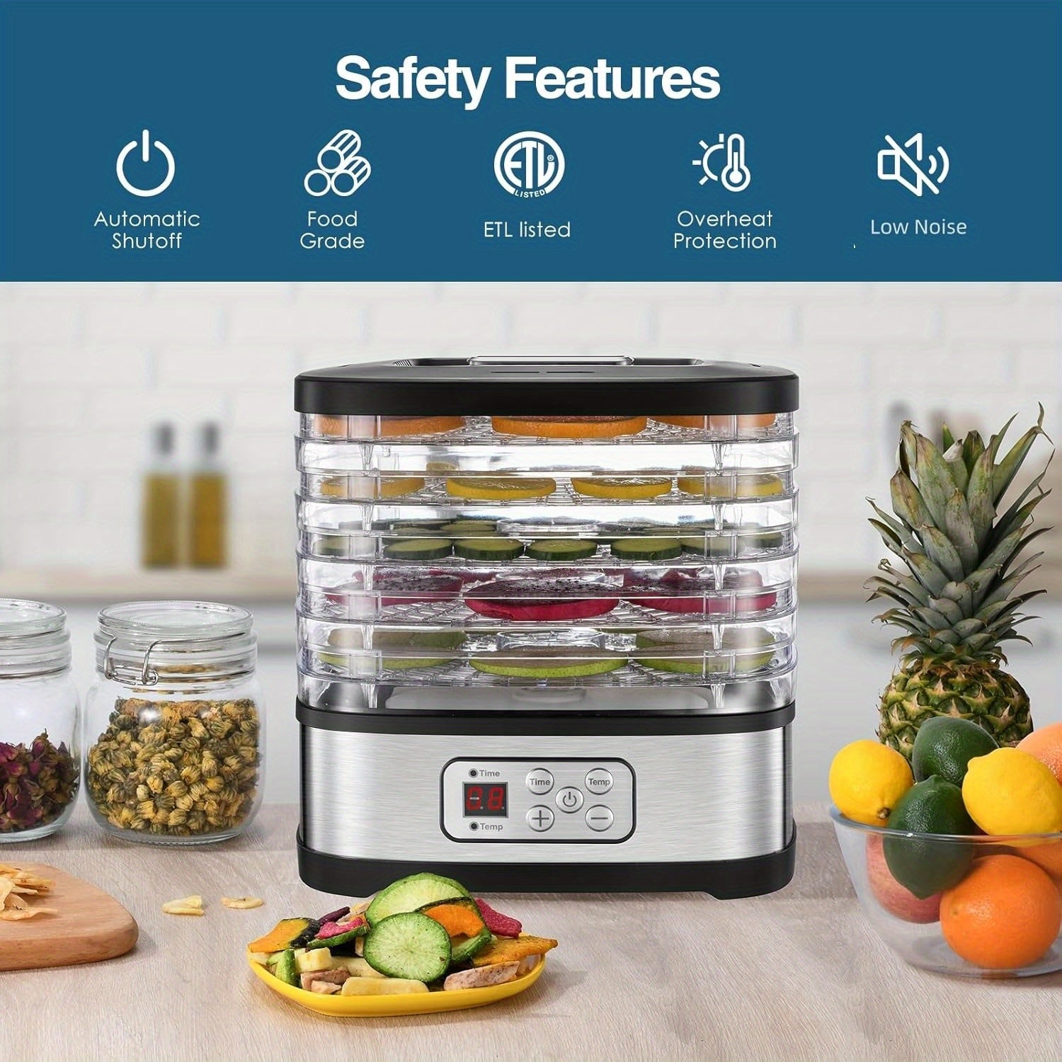food dehydrator machine adjustable temperature 72h