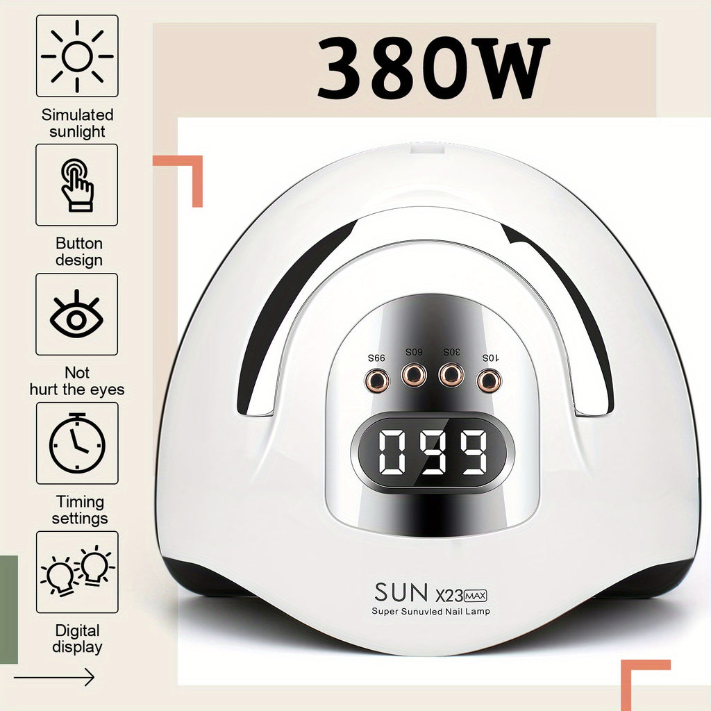 380w led nail lamp 4 timer setting portable