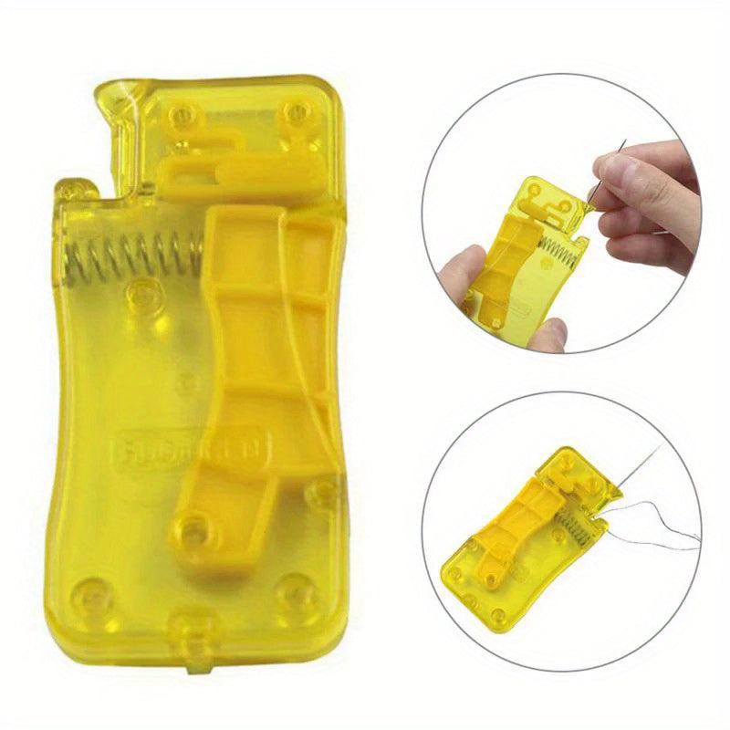 1pc lemon yellow automatic threader hand sewing threader