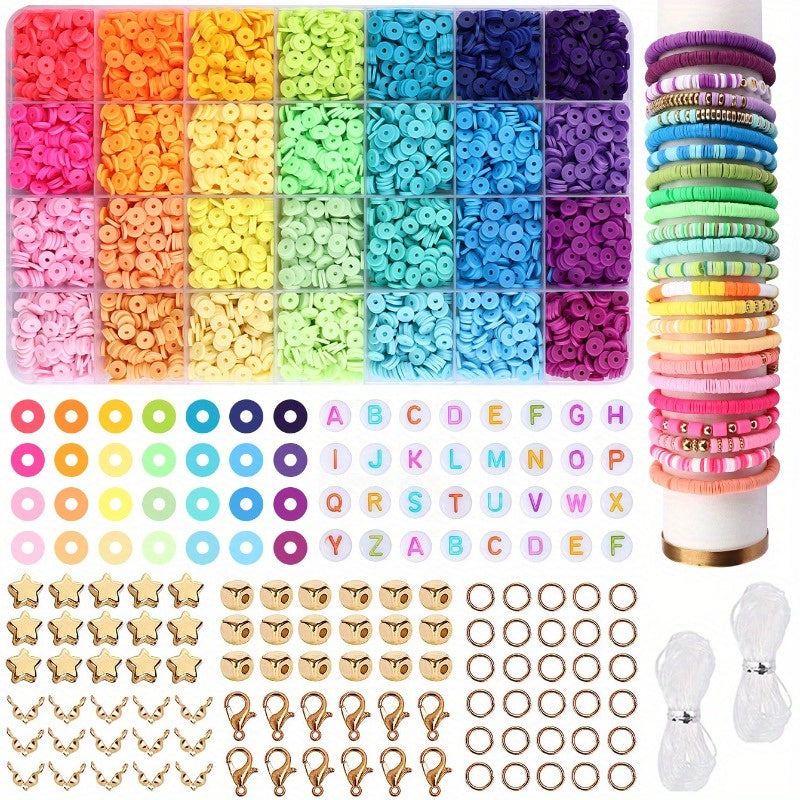 2190pcs 5100pcs clay beads bracelet making kit polymer beads