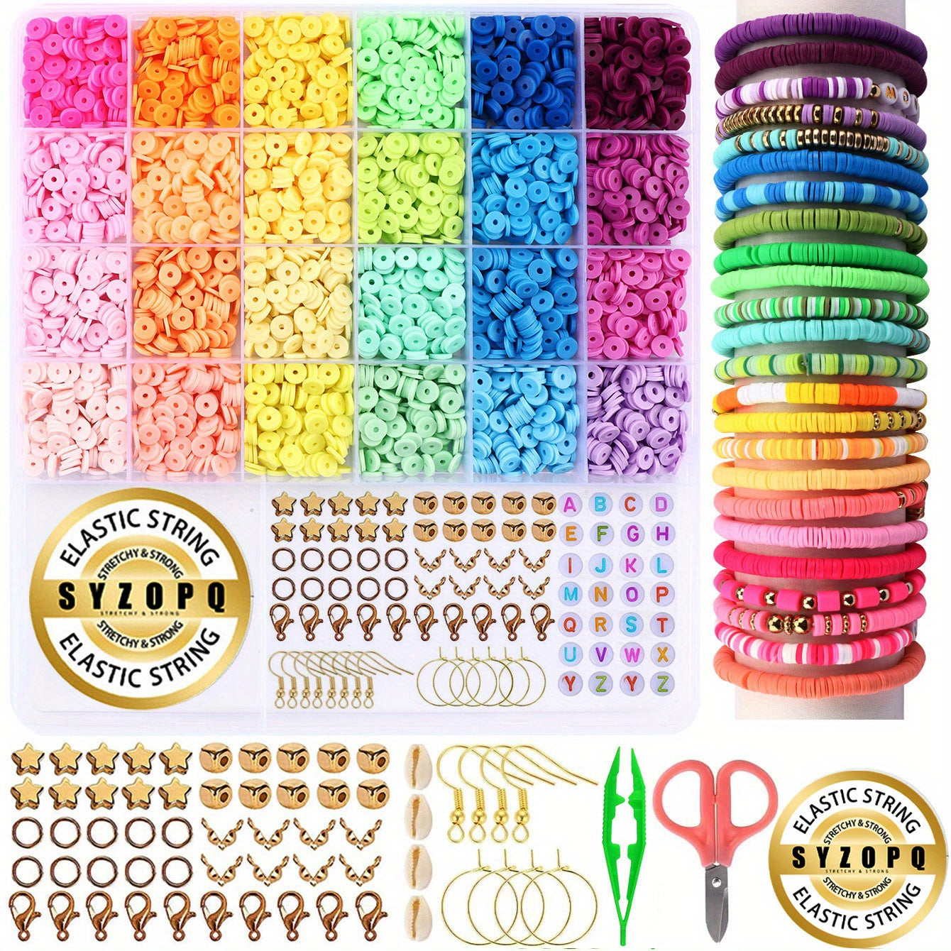 2190pcs 5100pcs clay beads bracelet making kit polymer beads