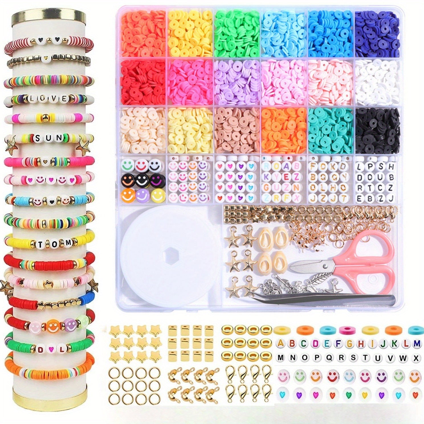 5120pcs clay bead bracelet making kit polymer clay beads diy
