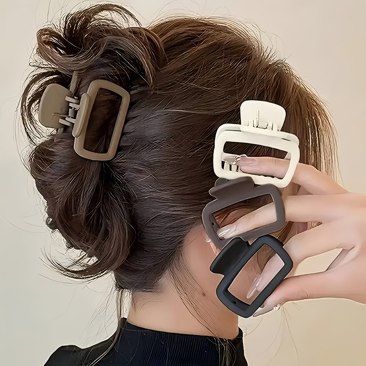 1 4pcs elegant matte square hair clip set versatile stylish