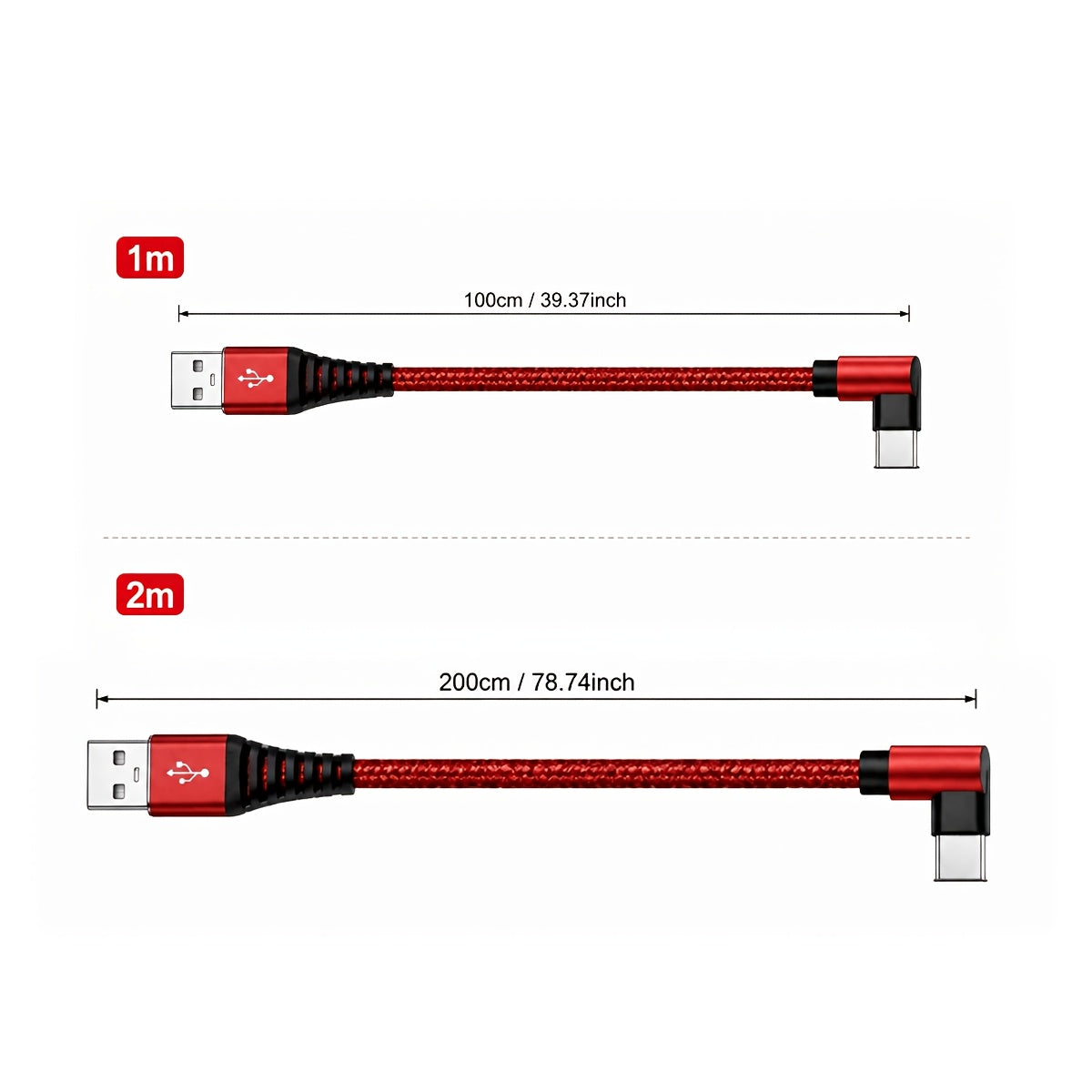 usb right angle type c data cable supports fast charging
