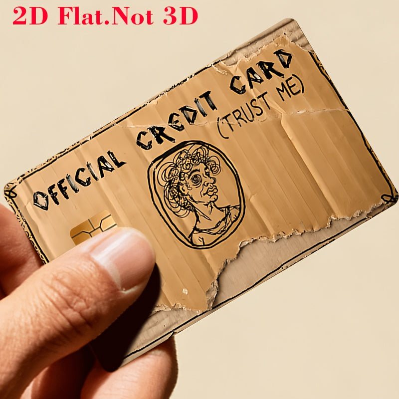 funny weird cardboard     sticker bank cards