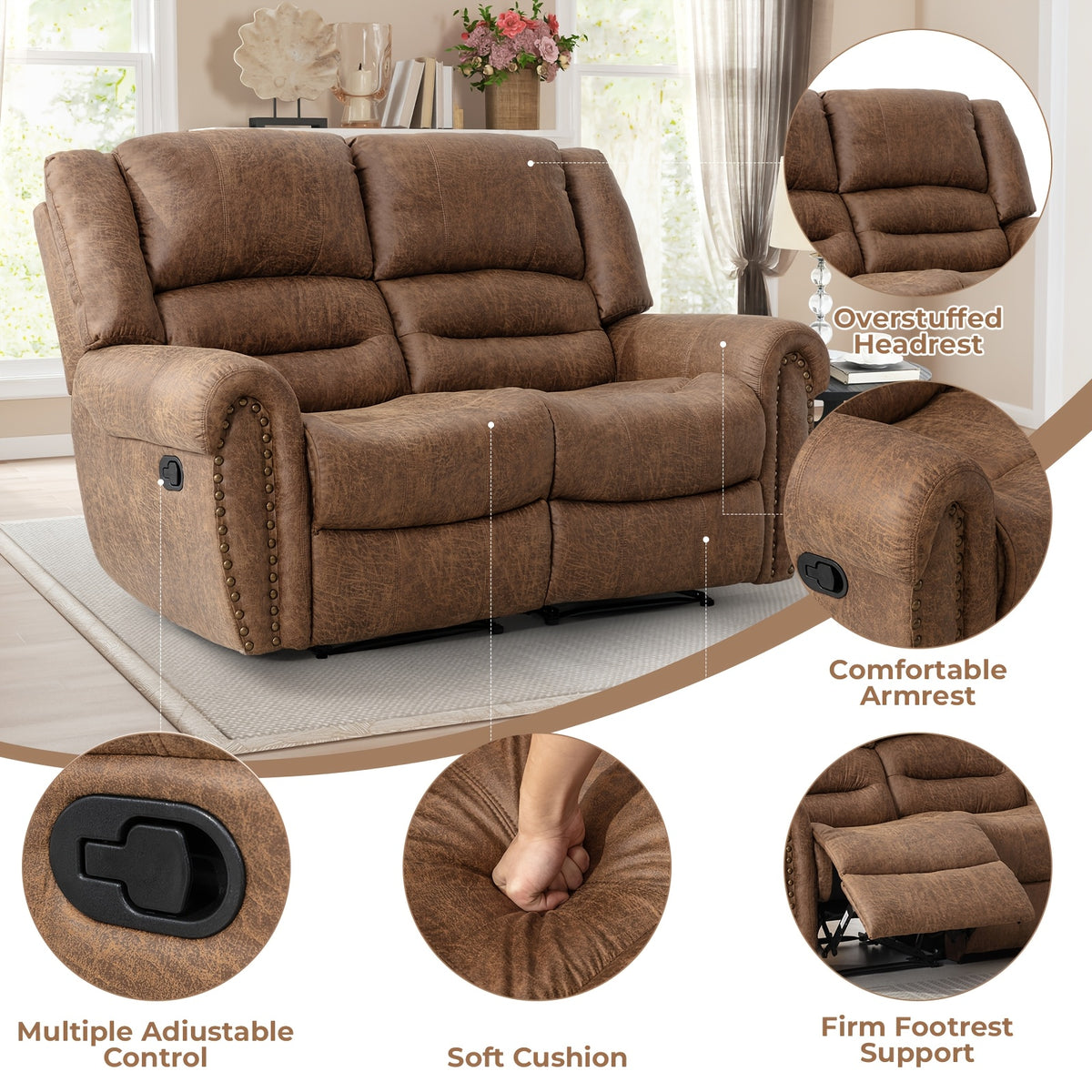faux leather recliner living room set 1 seater 2 seater 3