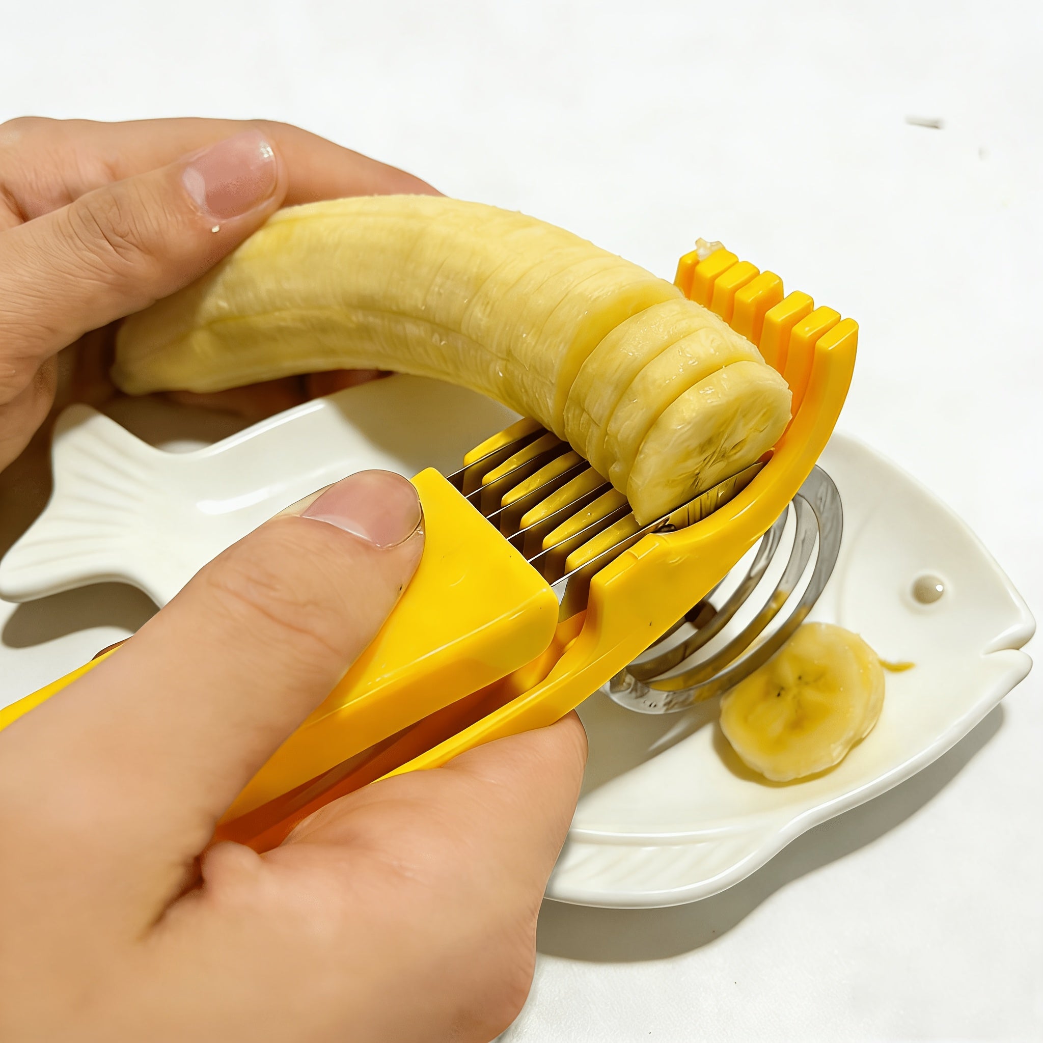 1pc stainless steel banana cucumber slicer   easy
