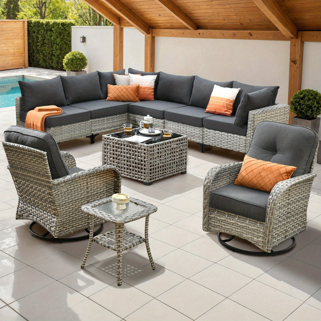 2 3 5 8 10pcs deep seat outdoor patio furniture set outside