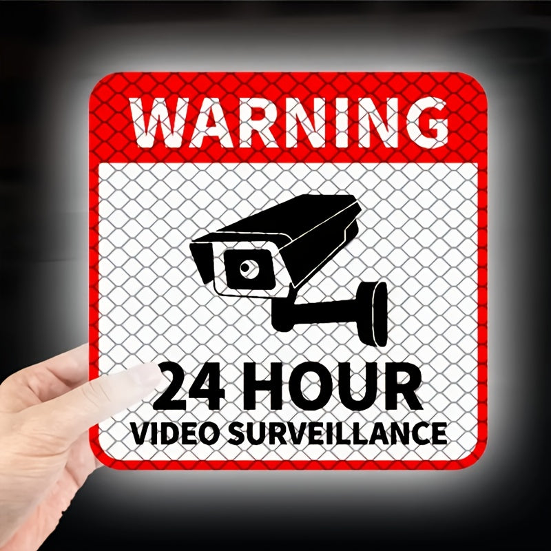 1pc 24 hour video monitoring warning sticker camera symbol