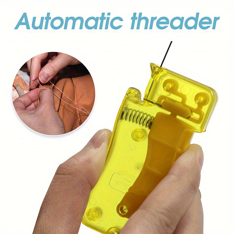 1pc lemon yellow automatic threader hand sewing threader