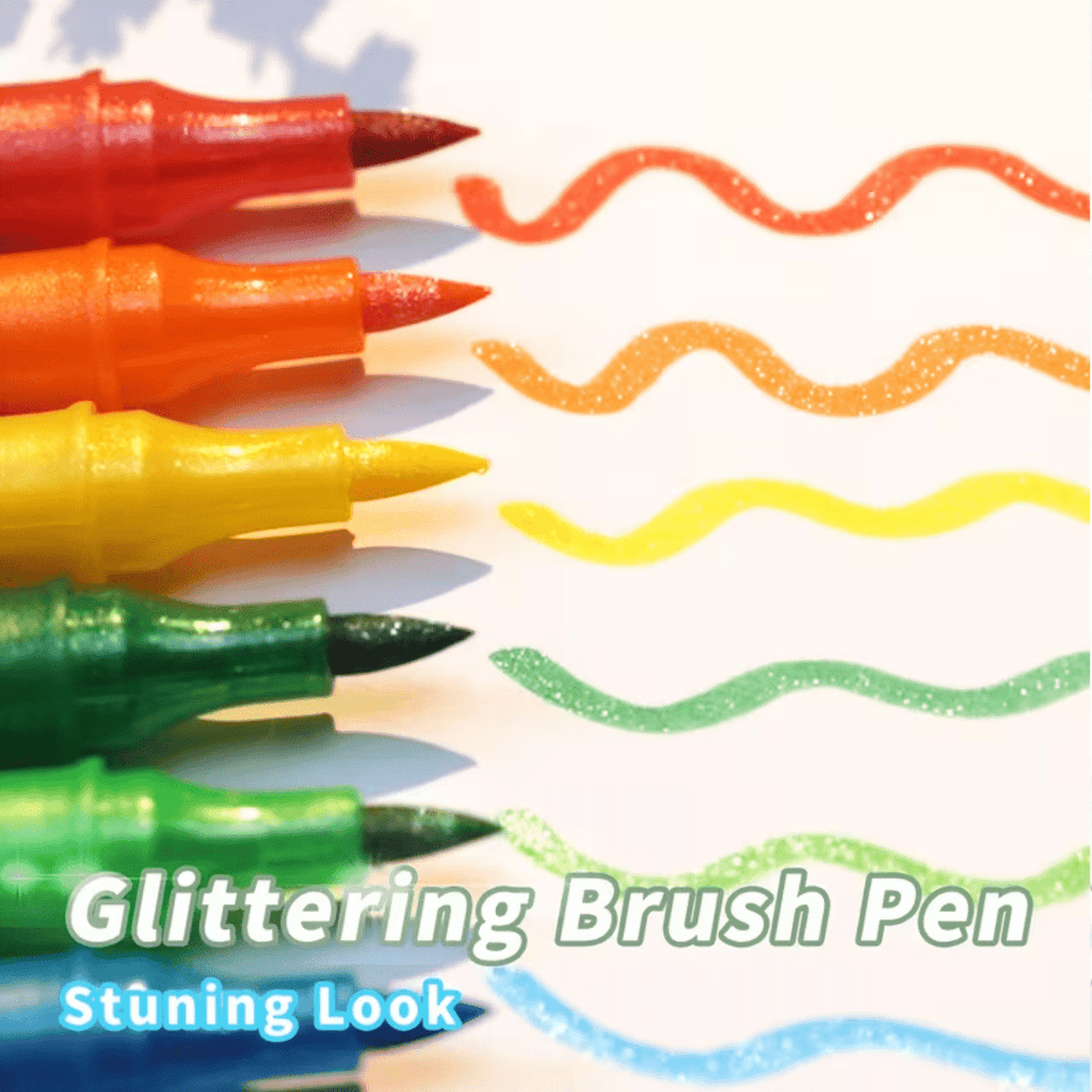 24 color dual tip glitter pens   fine tip