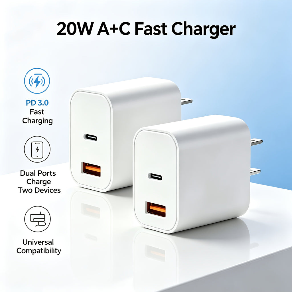 20w usb c fast phone charger type c power adapter 2 port