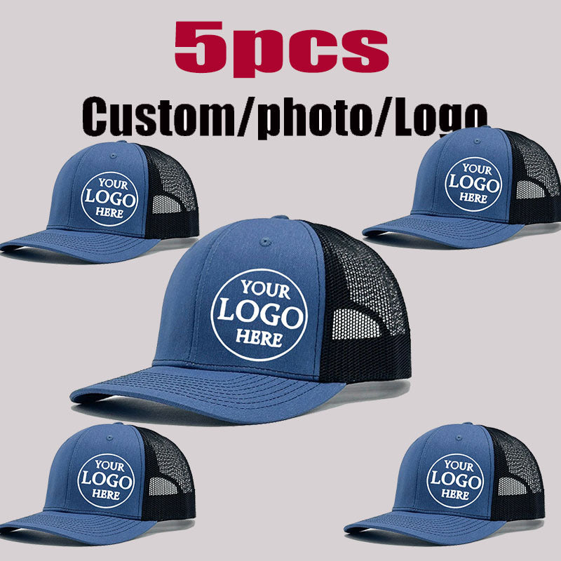 5pcs customizable adjustable trucker baseball caps men women