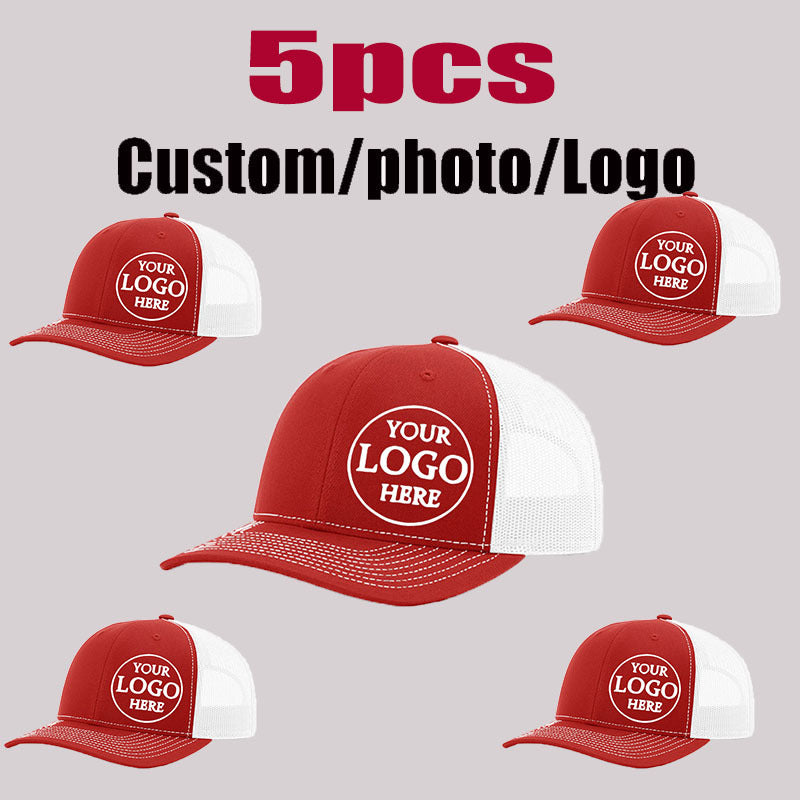 5pcs customizable adjustable trucker baseball caps men women