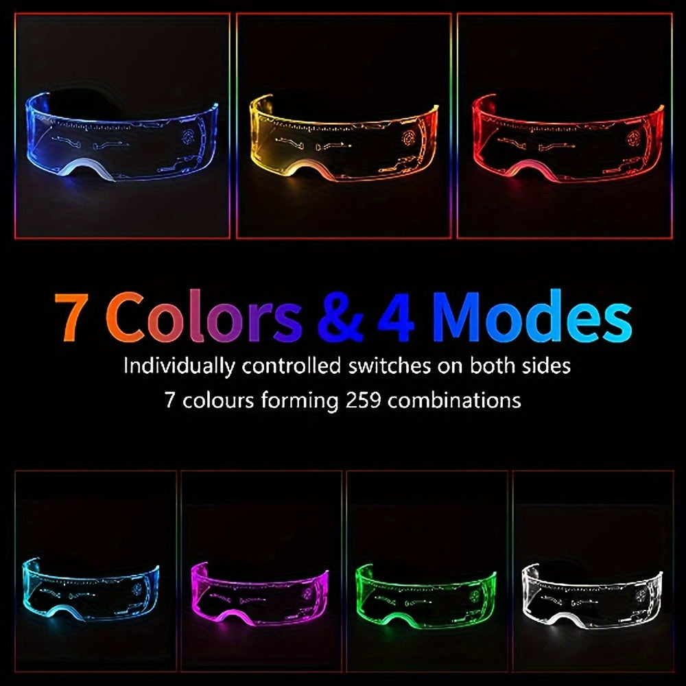 led visor glasses featuring   colors