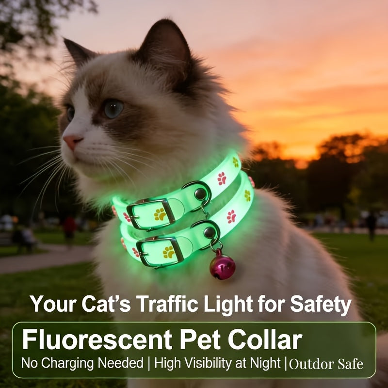 2pcs 1pc random color   collar bell luminous night