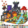 magnetic building block toy lava adventure halloween scene