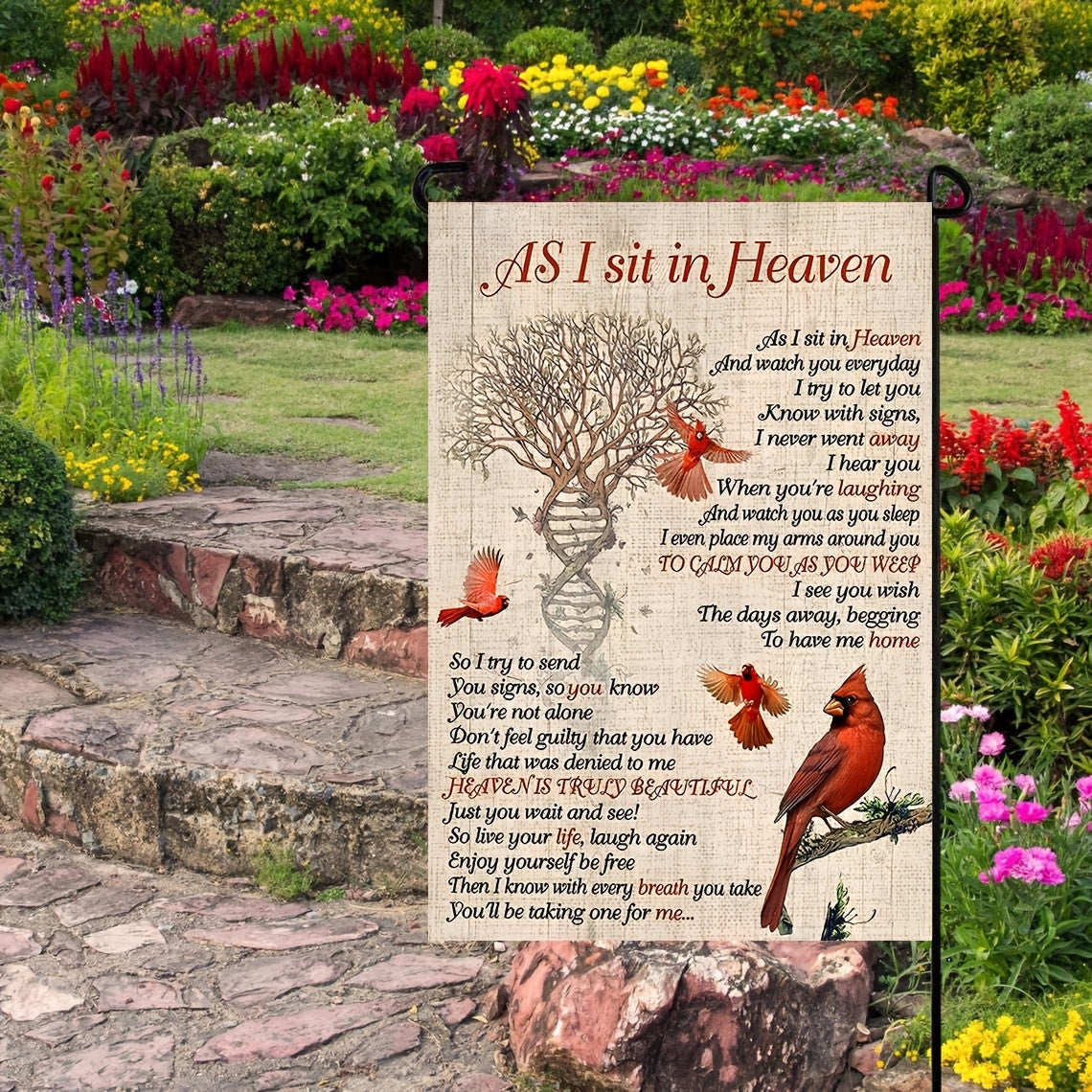 1pc memorial   garden flag rest in heaven a